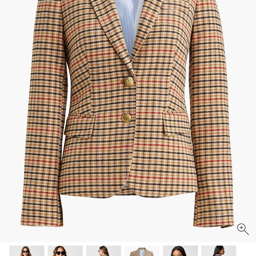 J.Crew Factory Herringbone Tweed Blazer Size 20 | Plaid Wool Blend Jacket